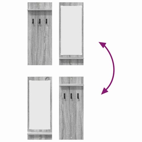 Стенен закачалка за палта с рафт Сив Сонома 70 x 10 x 90 см