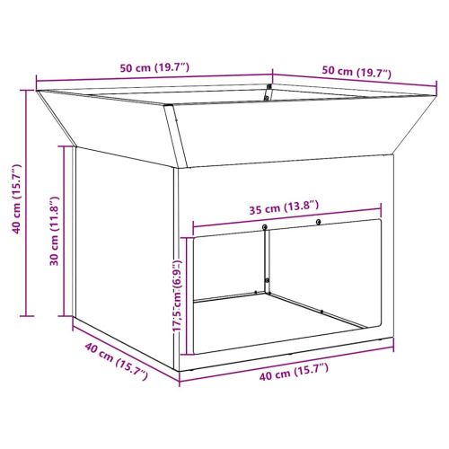 Огнище Черно 50 x 50 x 40 cm Стомана