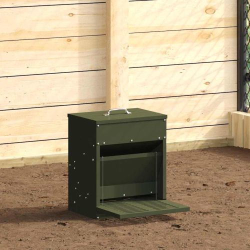 Кокошка Т ределна хранилка Маслинено зелено 33 x 42 x 40 см