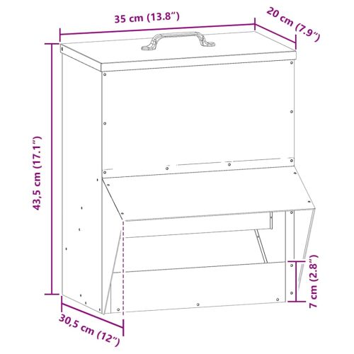 Кокошарник Черно 20 x 25 x 35 см Студено валцована стомана