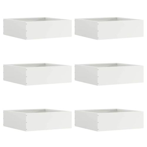 Ограда за трева 6 pcs Бяло 40 x 40 x 13 cm Стомана