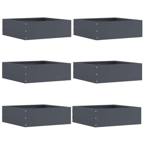 Ограда за трева 6 pcs Антрацит 40 x 40 x 13 cm Стомана