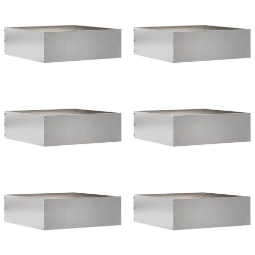 Ограда за трева 6 pcs Сребрист 40 x 40 x 13 cm