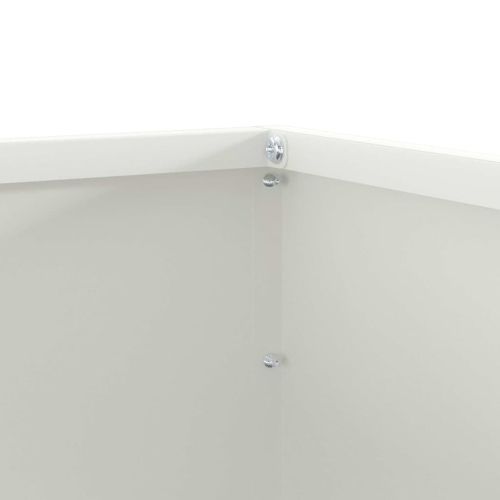 Ограда за трева 6 pcs Бяло 50 x 50 x 13 см Стомана