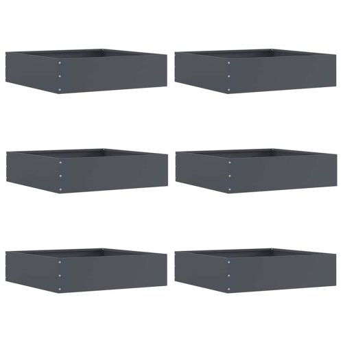 Ограда за трева 6 pcs Антрацит 50 x 50 x 13 см Стомана