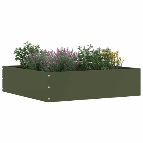 Ограда за трева Маслиненозелен 50 x 50 x 13 см Стомана