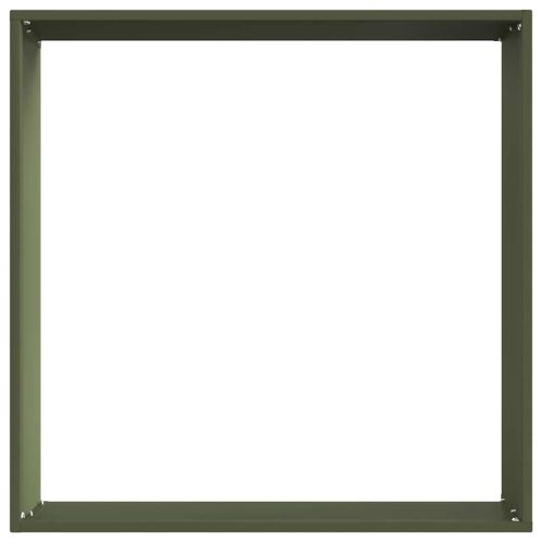 Ограда за трева 6 pcs Маслинено зелено 50 x 50 x 13 см Стомана
