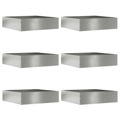 Ограда за трева 6 pcs Сребрист 50 x 50 x 13 см