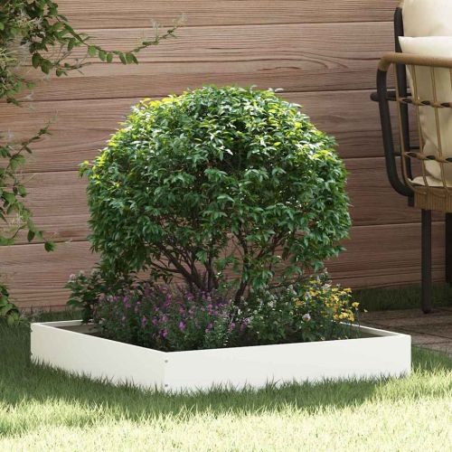 Ограда за трева 6 pcs Бяло 60 x 60 x 13 см Стомана