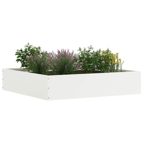 Ограда за трева 6 pcs Бяло 60 x 60 x 13 см Стомана
