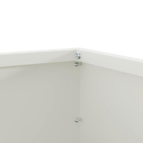 Ограда за трева 6 pcs Бяло 60 x 60 x 13 см Стомана