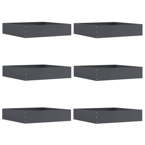 Ограда за трева 6 pcs Антрацит 60 x 60 x 13 см Стомана