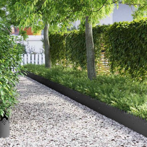Ограничители за тревни площи 10 pcs Черно 103 x 0,05 x 22 см