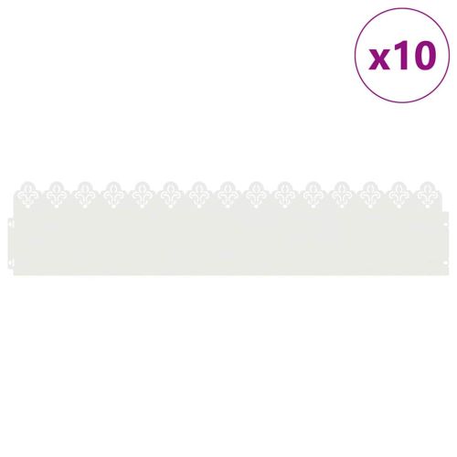 Ограничители за тревни площи 10 pcs Бяло 103 x 0,05 x 22 см