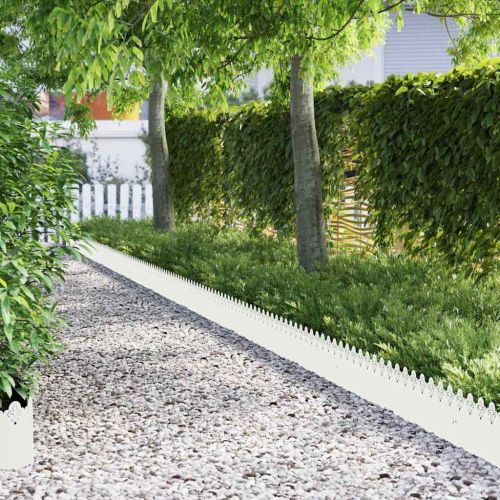 Ограничители за тревни площи 20 pcs Бяло 103 x 0,05 x 22 см