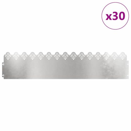 Ограничители за тревни площи 30 pcs Сребрист 103 x 0,05 x 22 см