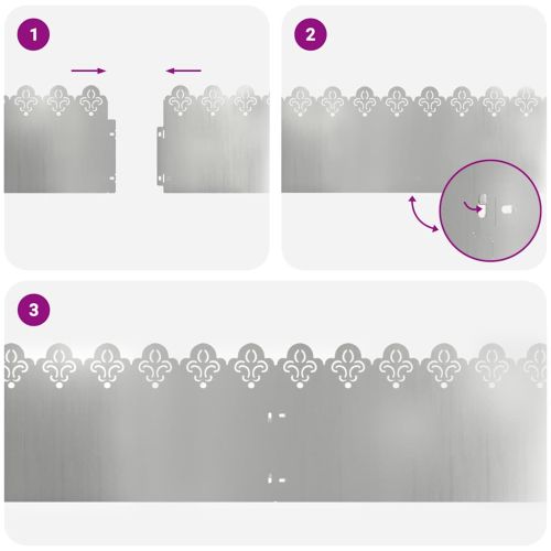 Ограничители за тревни площи 10 pcs Сребрист 103 x 0,05 x 22 см