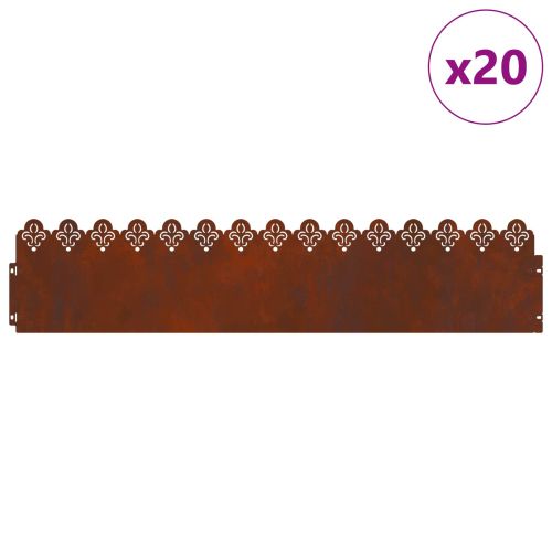 Ограничители за тревни площи 20 pcs Ръждясало