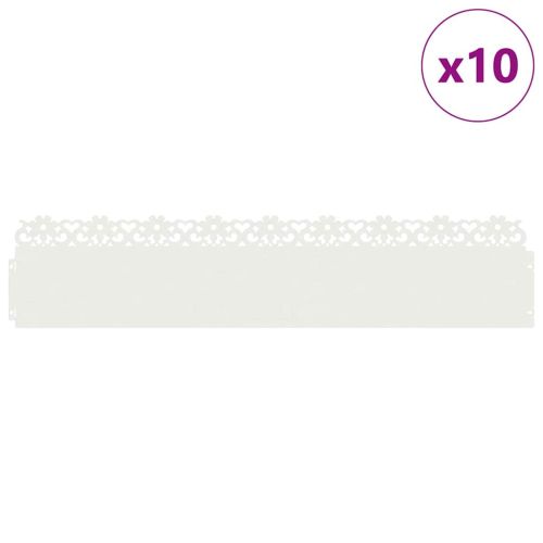 Ограничители за тревни площи 10 pcs Бяло 103 x 0,05 x 22 см