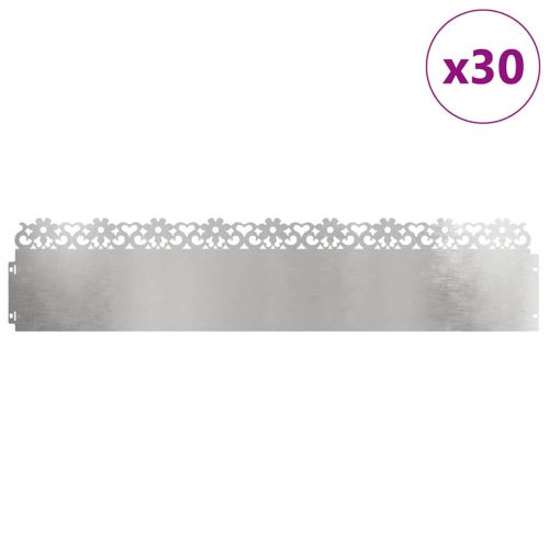 Ограничители за тревни площи 30 pcs Сребрист 103 x 0,05 x 22 см