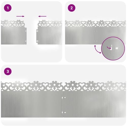 Ограничители за тревни площи 10 pcs Сребрист 103 x 0,05 x 22 см