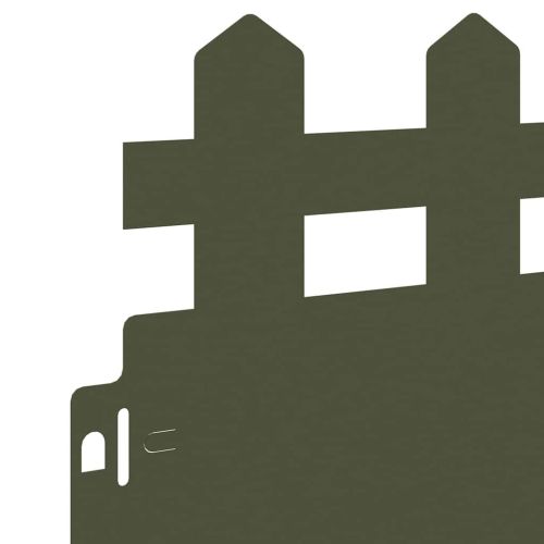 Ограничители за тревни площи 10 pcs Маслинено зелено Стомана