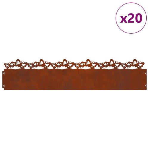 Ограничители за тревни площи 20 pcs Ръждясало