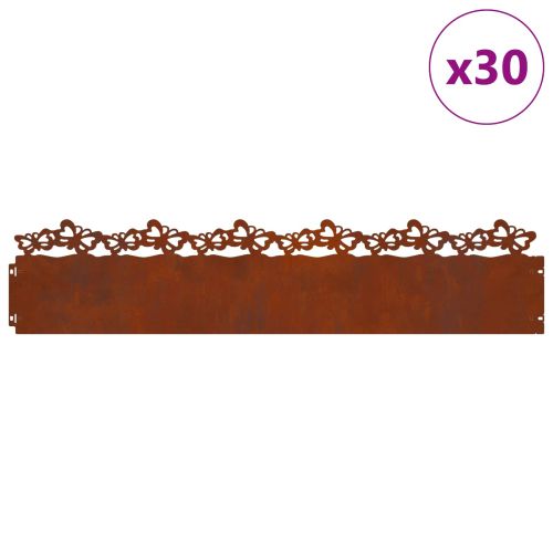 Ограничители за тревни площи 30 pcs Ръждясало