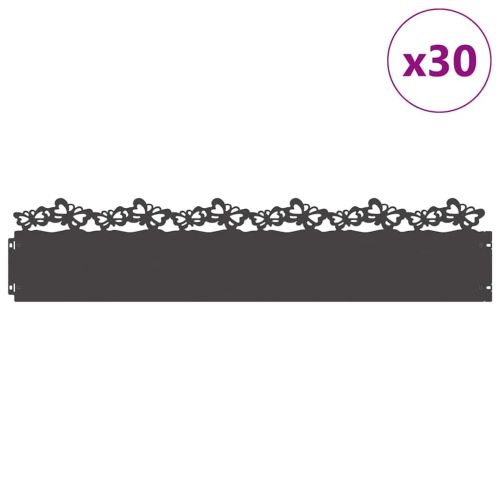 Ограничители за тревни площи 30 pcs Черно 103 x 0,05 x 22 см