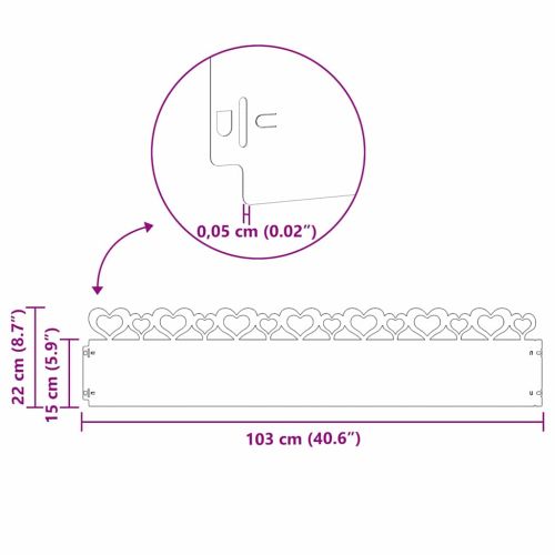 Ограничители за тревни площи 20 pcs Бяло 103 x 0,05 x 22 см