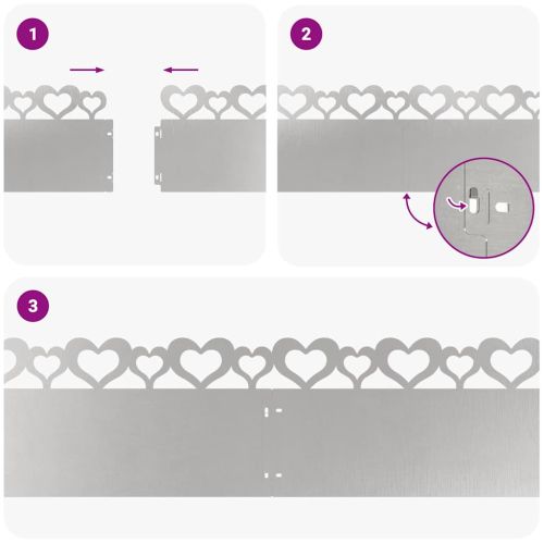 Ограничители за тревни площи 20 pcs Сребрист 103 x 0,05 x 22 см