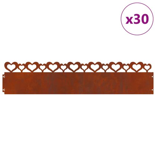 Ограничители за тревни площи 30 pcs Ръждясало