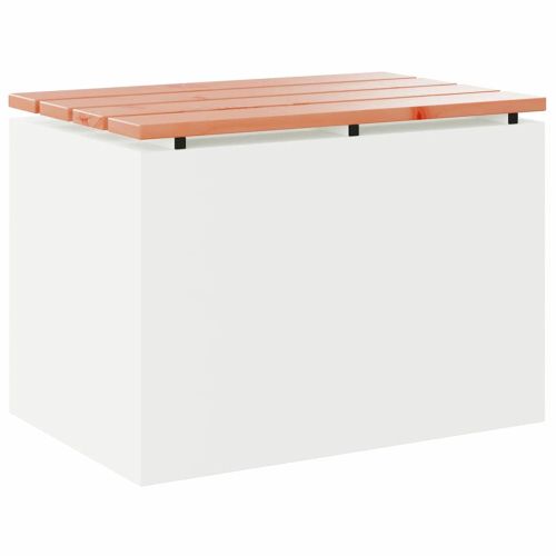 Градинска пейка Бяло 60 x 40 x 43 см Стомана