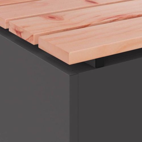 Градинска пейка Черно 80 x 40 x 43 см Стомана