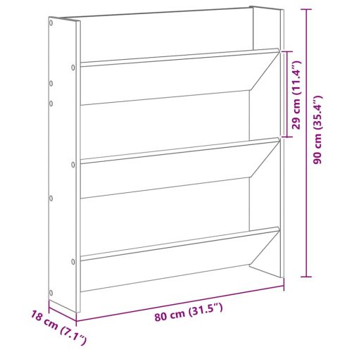 Шкаф за обувки с рафт 2 pcs Старо дърво 84 x 18 x 90 см