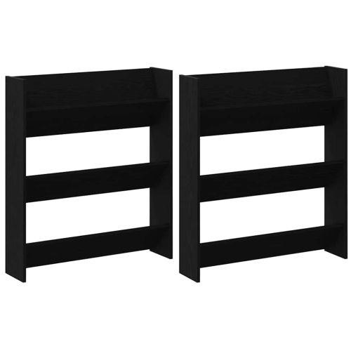 Шкаф за обувки 2 pcs Черния дъб 86 x 18 x 90 см Инженерно дърво