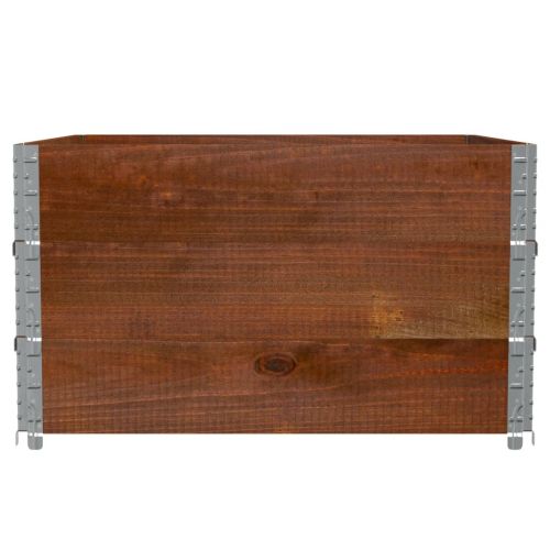 Палетни страници, кафяв, 3бр, 100x100см, борова дървесина масив