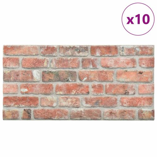 Стенни панели 10 pcs Червено 100 x 50 cm EPS пяна