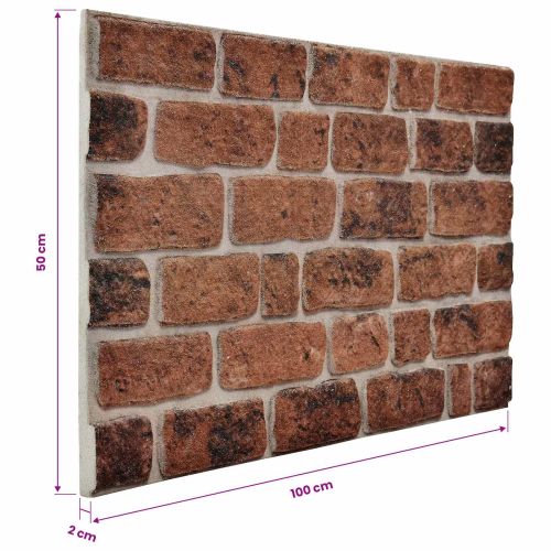 Стенни панели 10 pcs Кафяв кирпич 100 x 50 cm EPS пяна