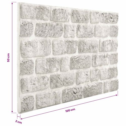 Стенни панели 10 pcs Светлосиво 100 x 50 cm EPS пяна