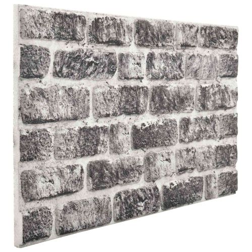 Стенни панели 10 pcs Тъмен сив и бял 100 x 50 cm EPS пяна
