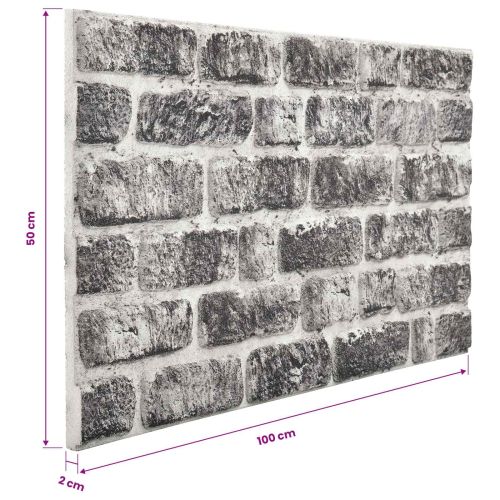 Стенни панели 10 pcs Тъмен сив и бял 100 x 50 cm EPS пяна