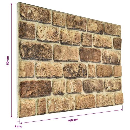Стенни панели 10 pcs Тъмен пясък 100 x 50 cm EPS пяна
