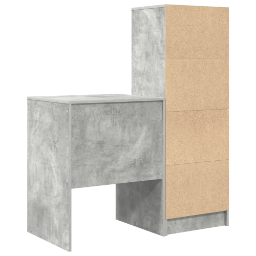 Бюро с чекмедже с рафт със съхранение 2 pcs Циментено сиво