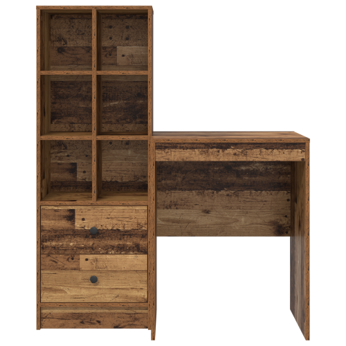 Бюро с чекмедже с рафт със съхранение 2 pcs Старо дърво