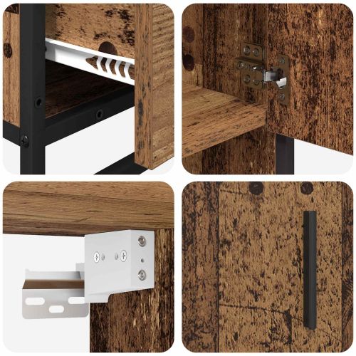 Комплект мебели за баня 3 pcs Старо дърво Инженерно дърво