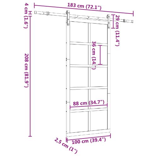Преплъзваща се врата Натурално 100 x 208 см