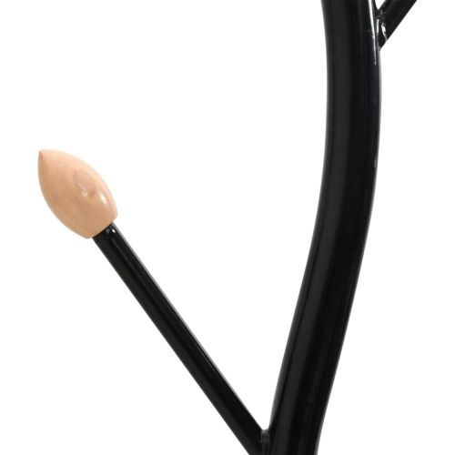 Закачалка за връхни дрехи черна 177 см прахово боядисано желязо