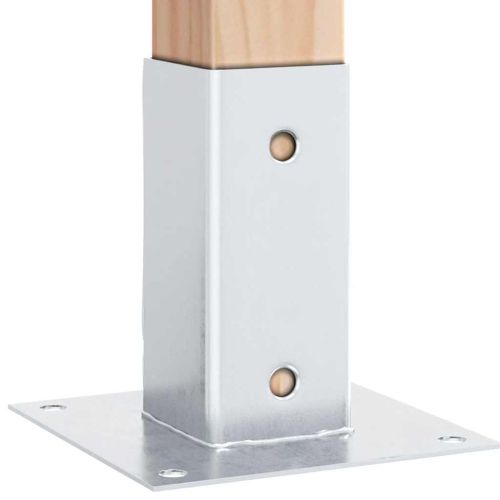 Основи за стълбове квадрат 12 бр 61x61 мм поцинкована стомана