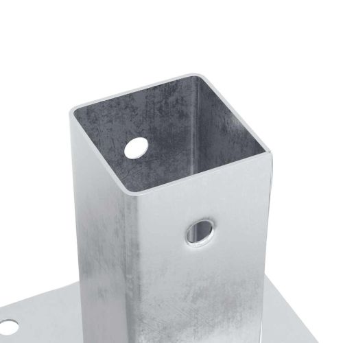 Основи за стълбове квадрат 12 бр 61x61 мм поцинкована стомана